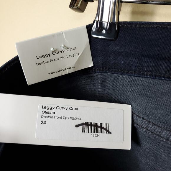 James Jeans Leggy Curvy Crux Double Front Zip Legging in Olefina Size 24 - Picture 9 of 11